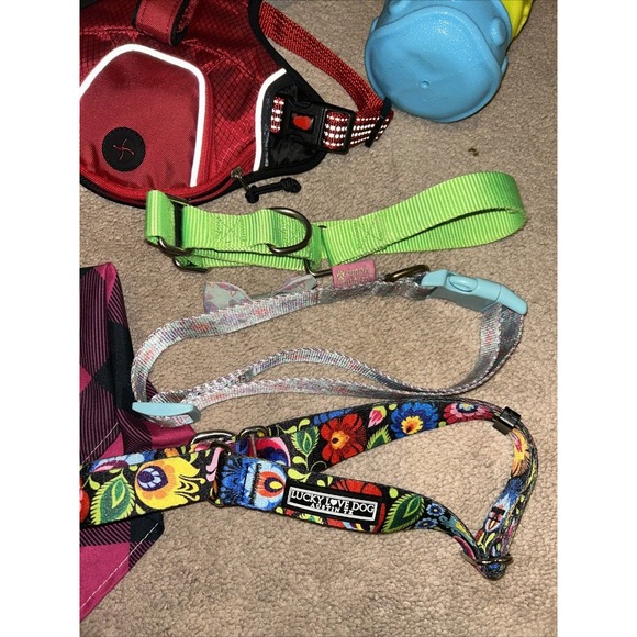 Lot Of 15 Dog Items - Harness, Collars, Treat Mats, Bandana, Puzzle, Toy More - Picture 3 of 13